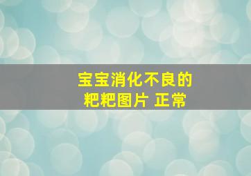 宝宝消化不良的粑粑图片 正常